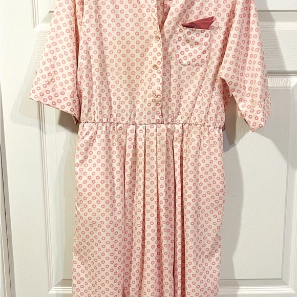 Vintage Petites by Willi Classic Shirt Waist Dress  pink dots - Picture 8 of 8
